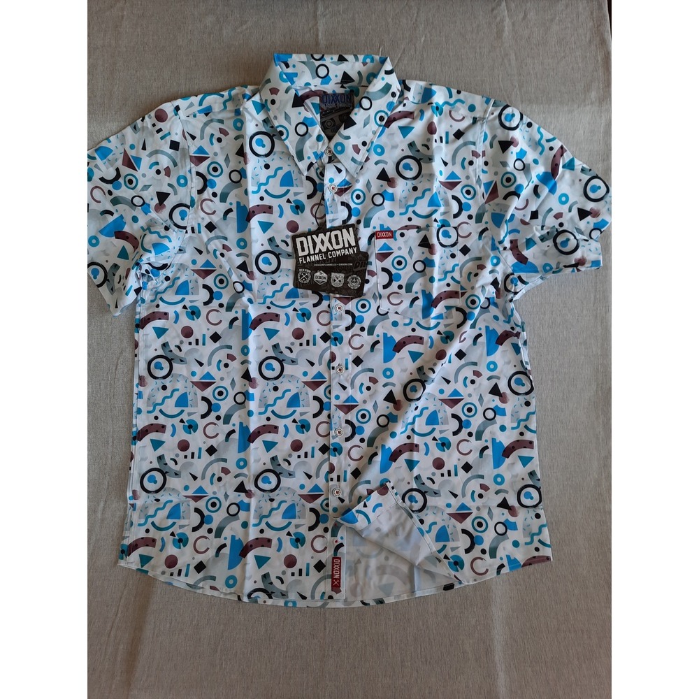 Dixxon Flannel Co Mens2X New Wave Party Shirt Button SS Pocket Polyester Blend
